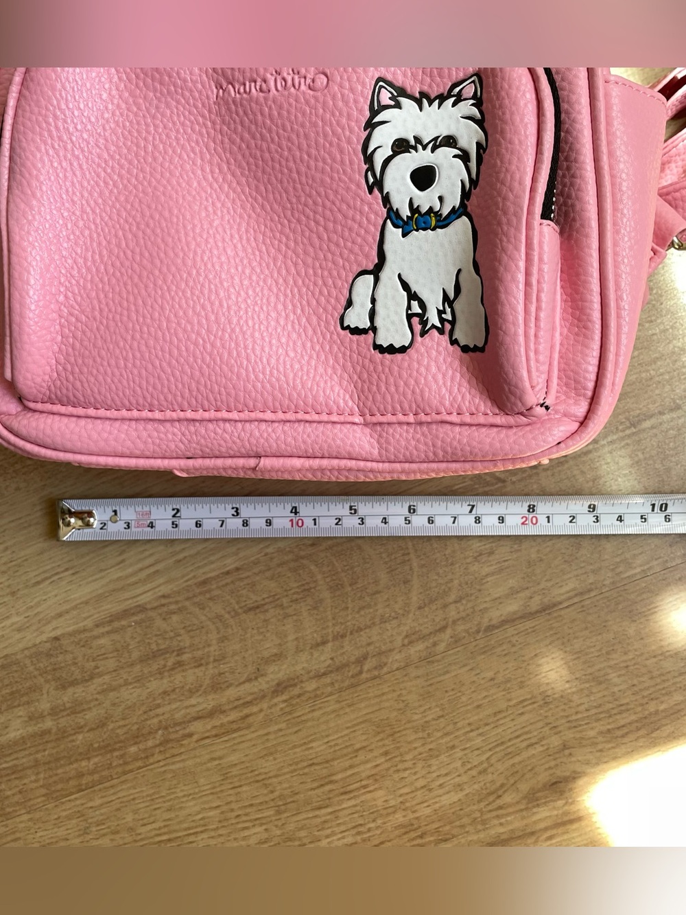 Marc Tetro Pink Mini Backpack Westie Dog Vegan Leather Small Backpack Purse - Picture 10 of 12